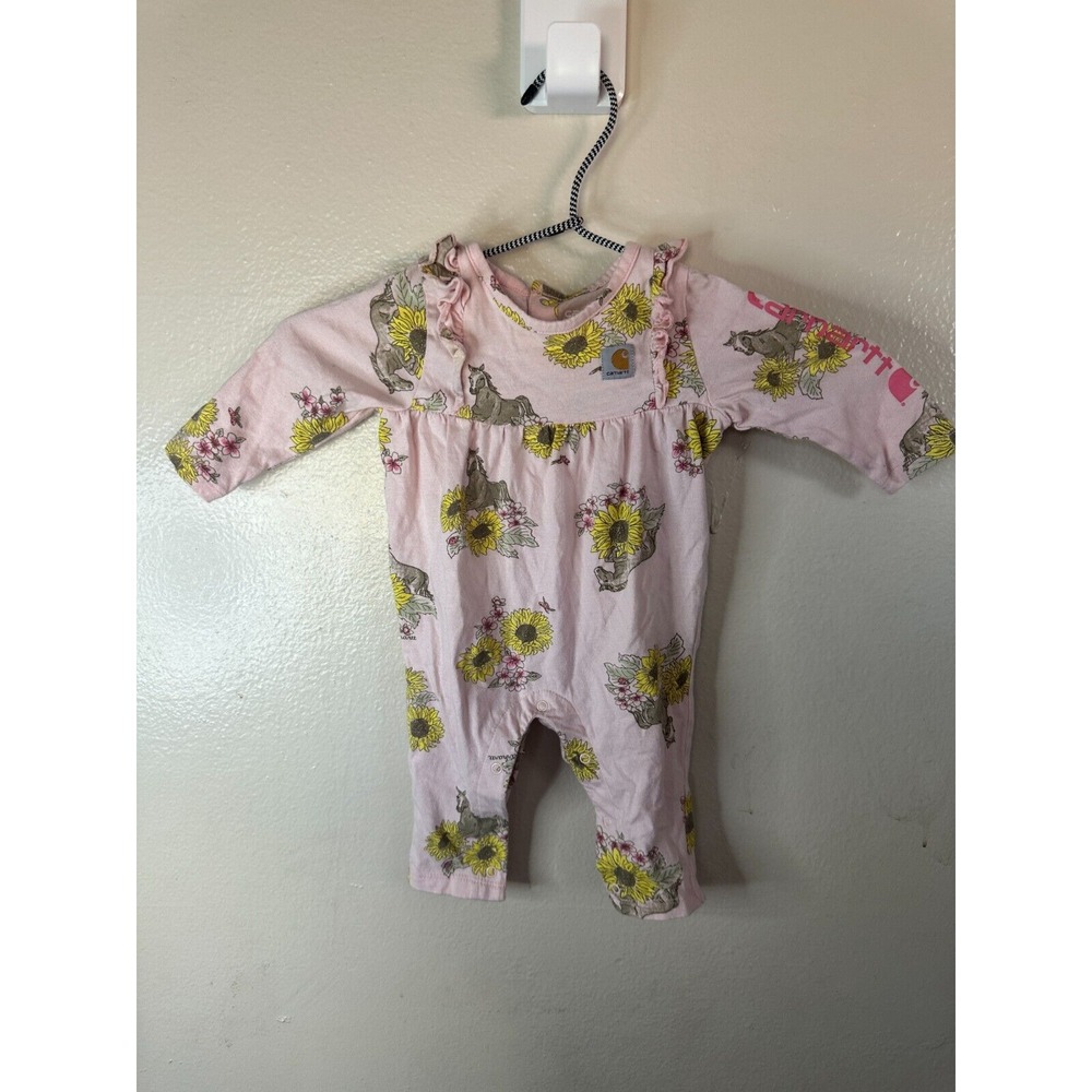 Baby Carhartt Long Sleeve Ruffled Printed Coverall